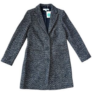 Boden Herringbone Tailored Wool Blend Overcoat Women’s Size 6